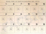 Fac-simile di una tessera elettorale
